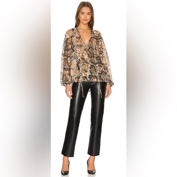 NWT Free People Out For The Night Top in Snake Combo Size Small - Picture 1 of 12